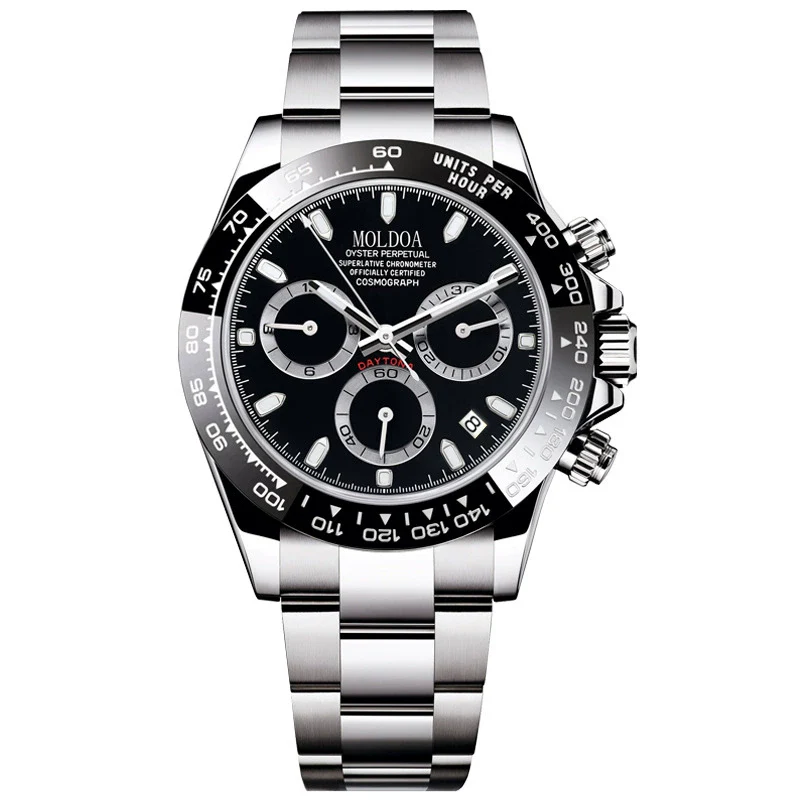 Men's Fully Automatic Hollow Mechanical Multifunctional Luminous Waterproof Watch Alloy Case Stainless Steel Strap Round Dial Business Style - Image 5