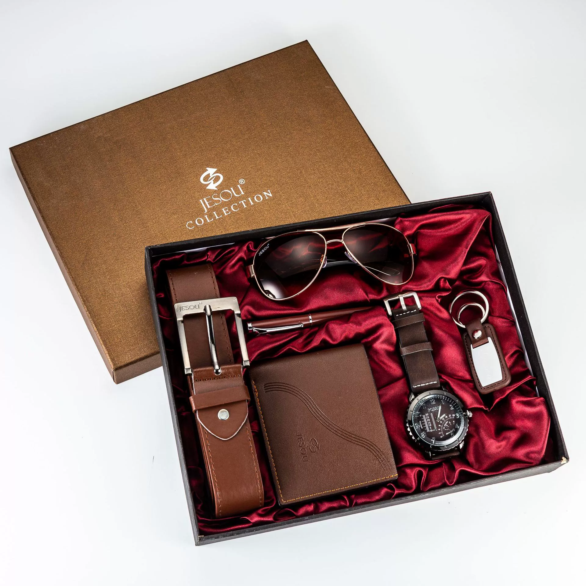 Men's Gift Set Watch Belt Wallet Pu Material Modern Simplicity Combination - Image 8