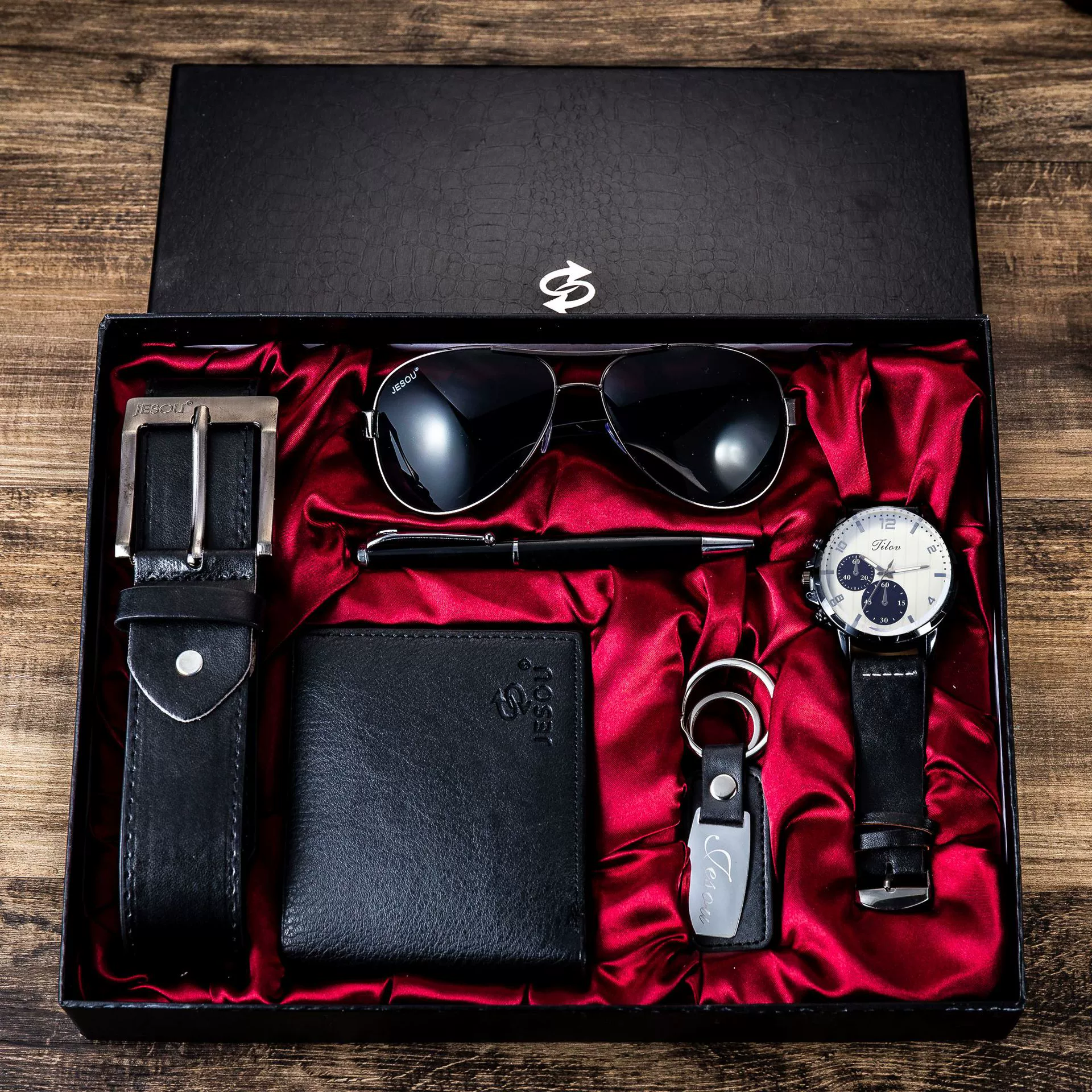 Men's Gift Set Watch Belt Wallet Pu Material Modern Simplicity Combination - Image 9