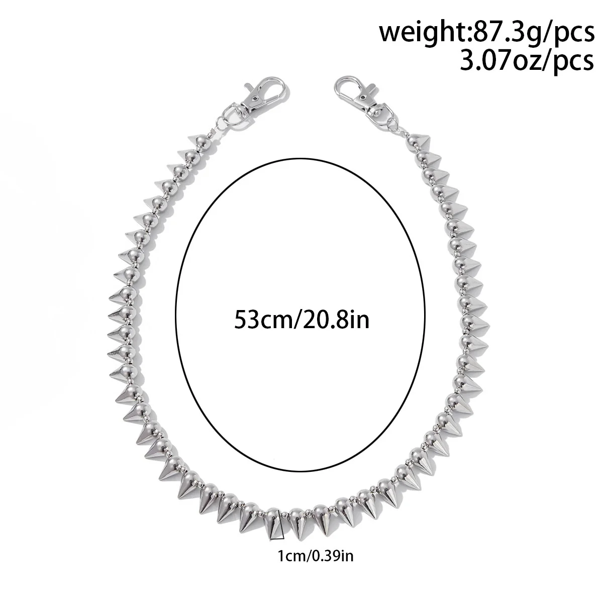 Men's Hiphop Metal Rivet Splicing Pants Chain Waist Chain - Image 6