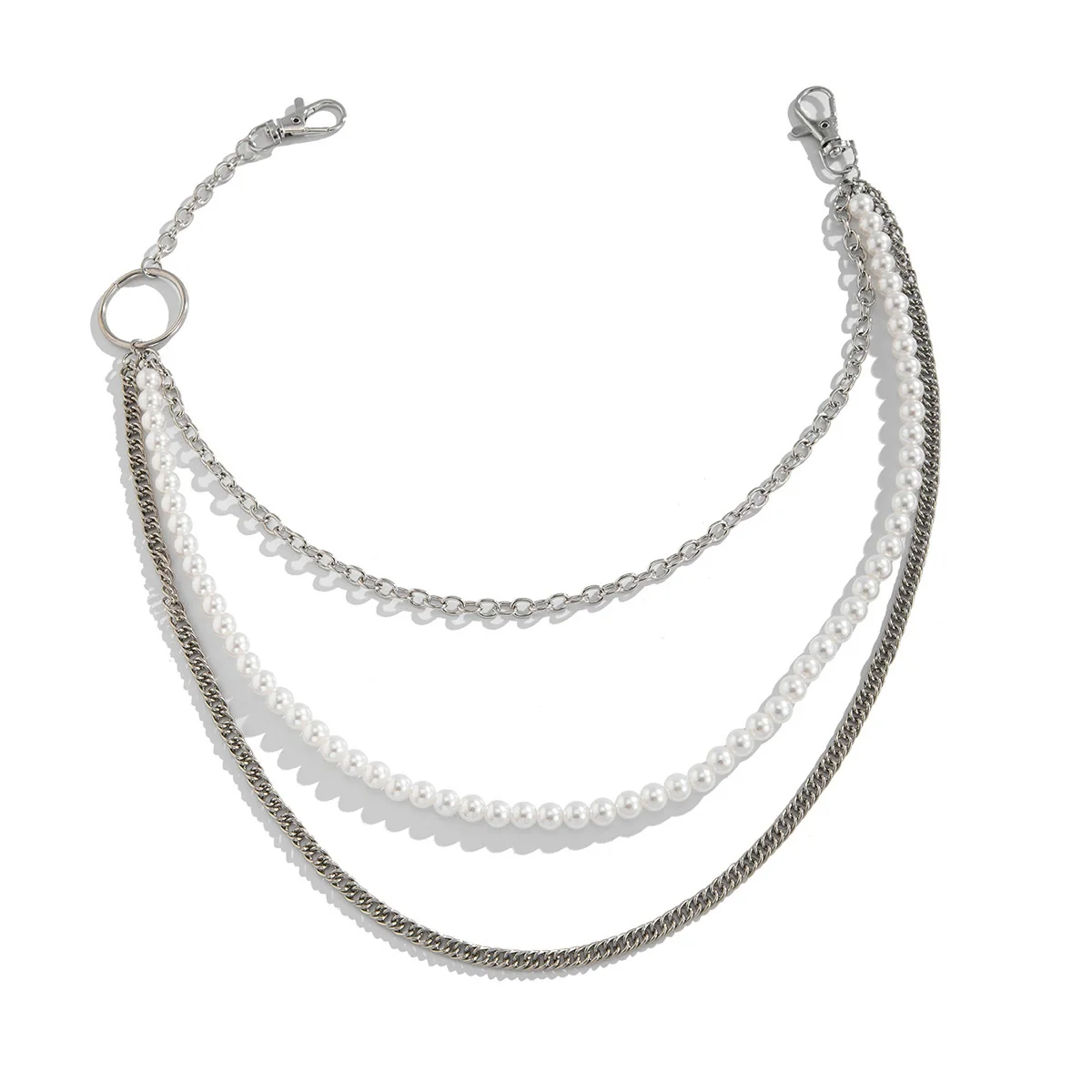 Men's Hiphop Niche Jeans Waist Chain Metal Pearl Stitching Cowboy Style High Street Accessories - Image 5