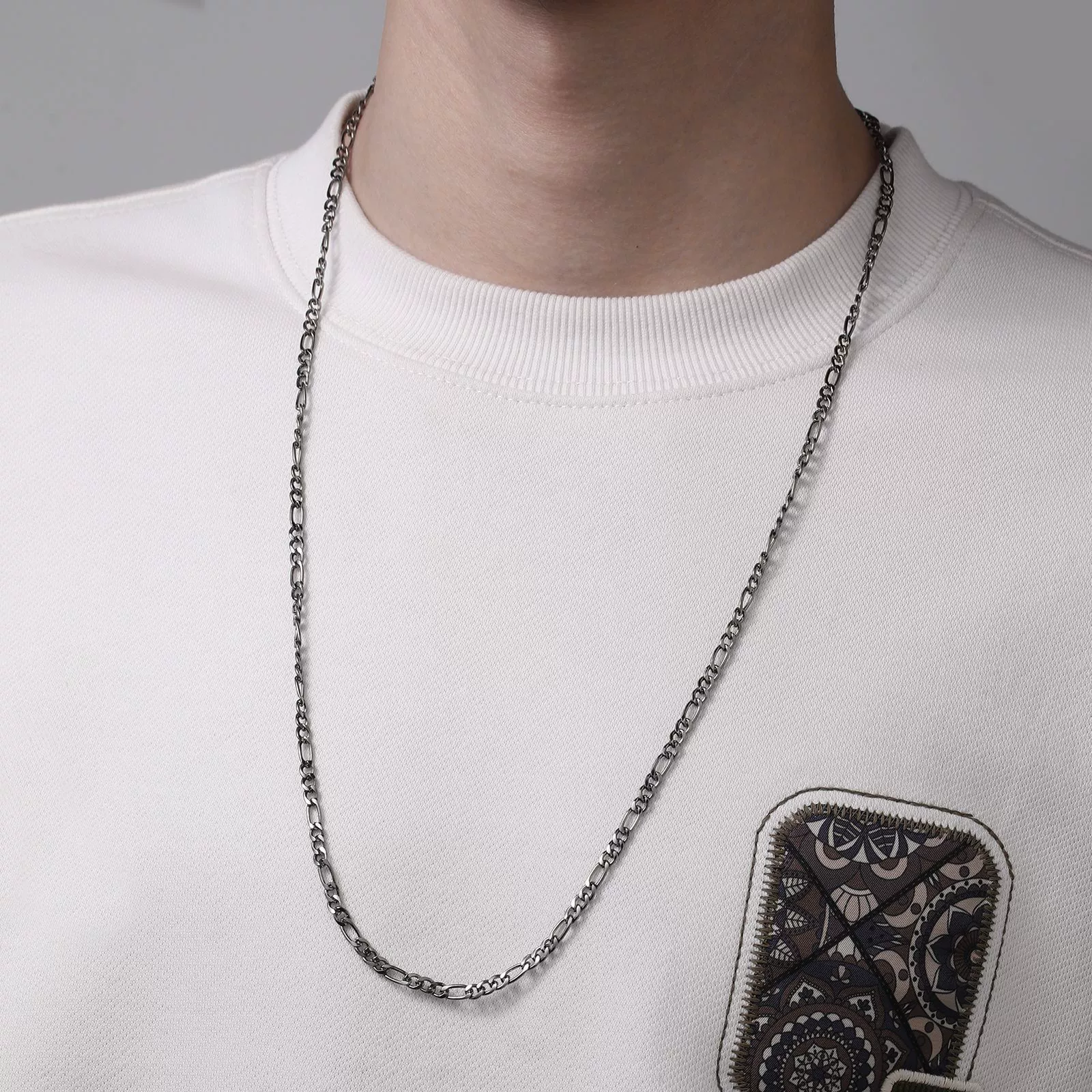 Men's Iron Alloy Nk Chain Necklace With Geometric Design And Electroplating Hiphop Style - Image 10