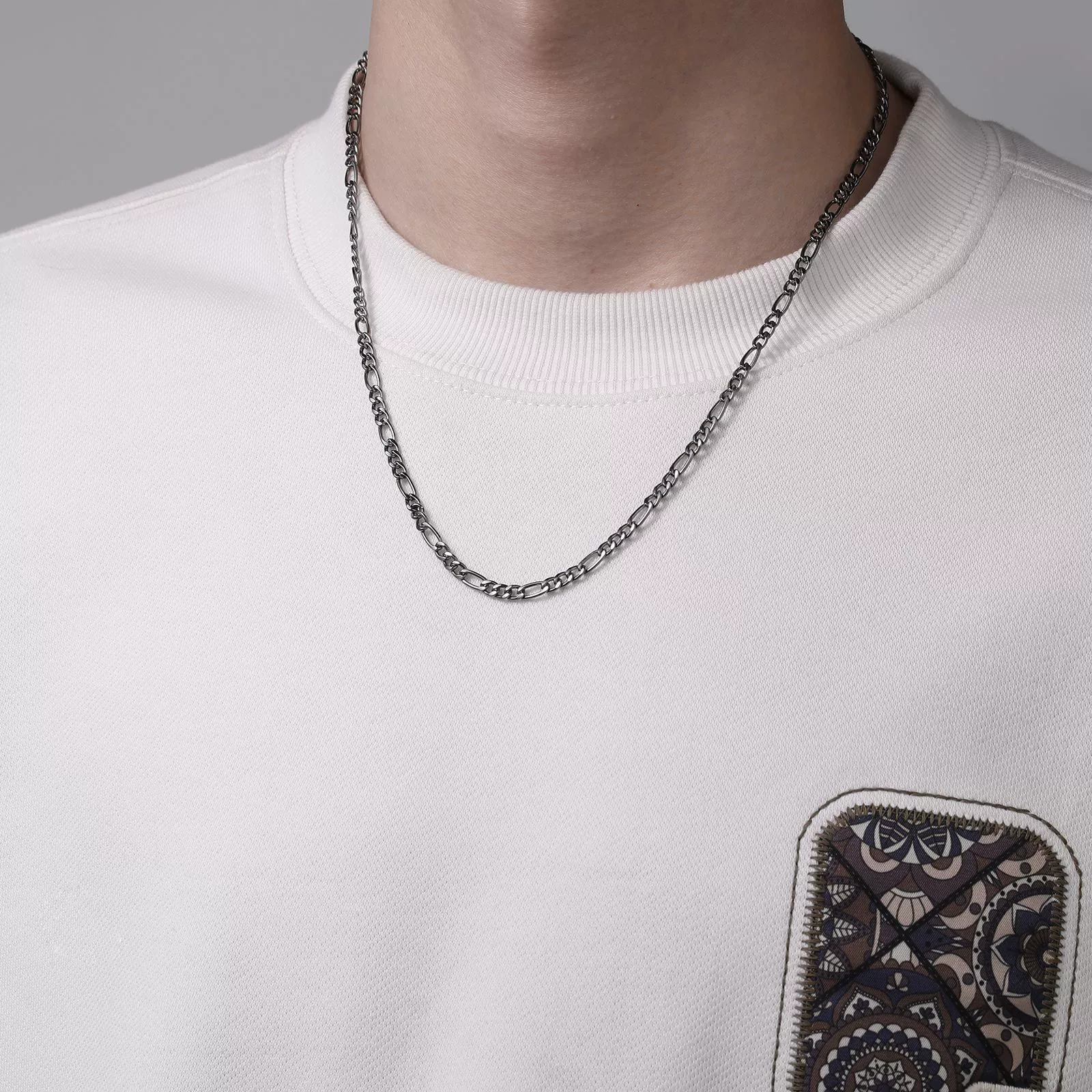 Men's Iron Alloy Nk Chain Necklace With Geometric Design And Electroplating Hiphop Style - Image 6