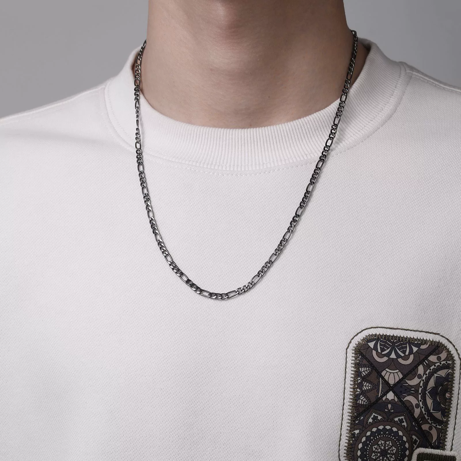 Men's Iron Alloy Nk Chain Necklace With Geometric Design And Electroplating Hiphop Style - Image 7