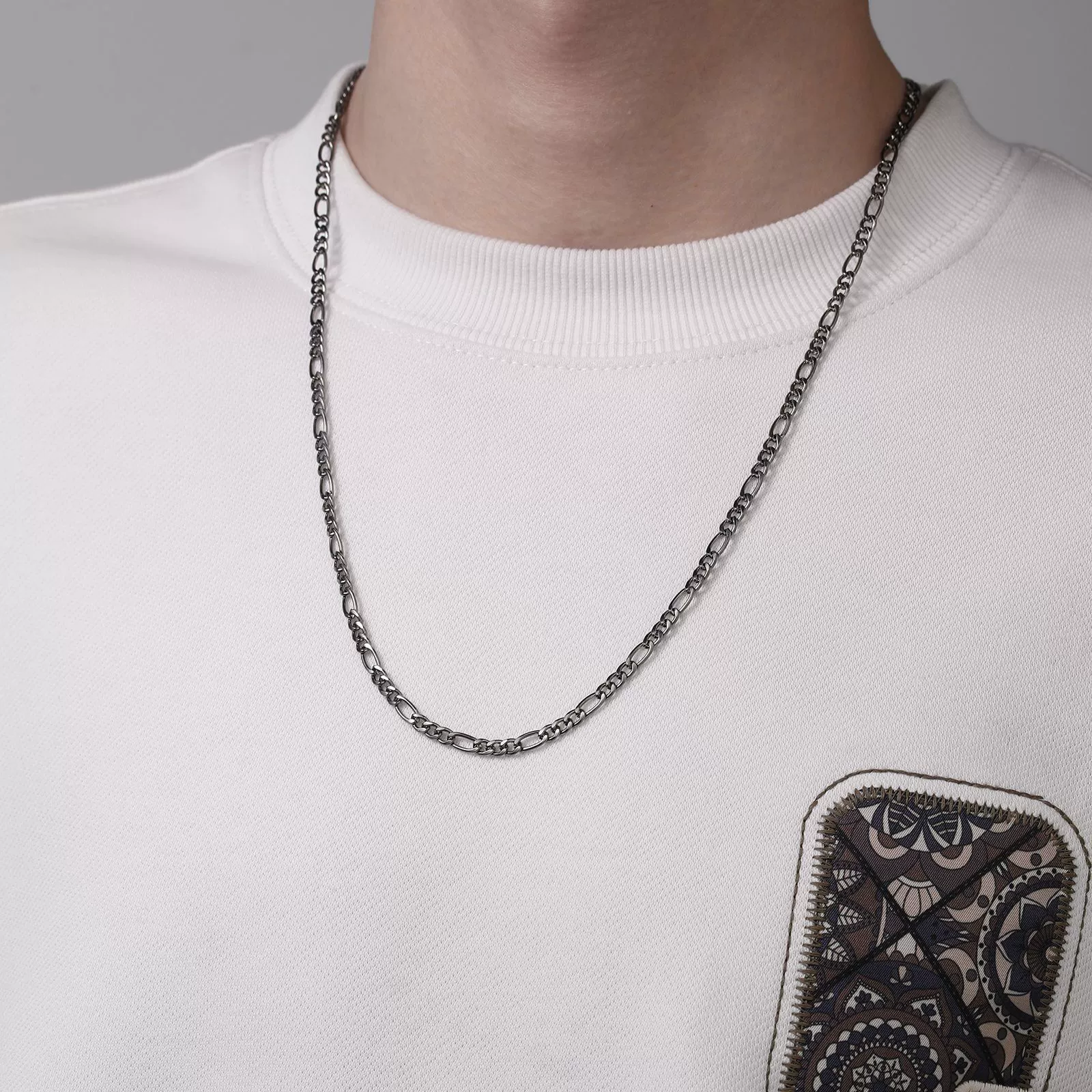 Men's Iron Alloy Nk Chain Necklace With Geometric Design And Electroplating Hiphop Style - Image 8