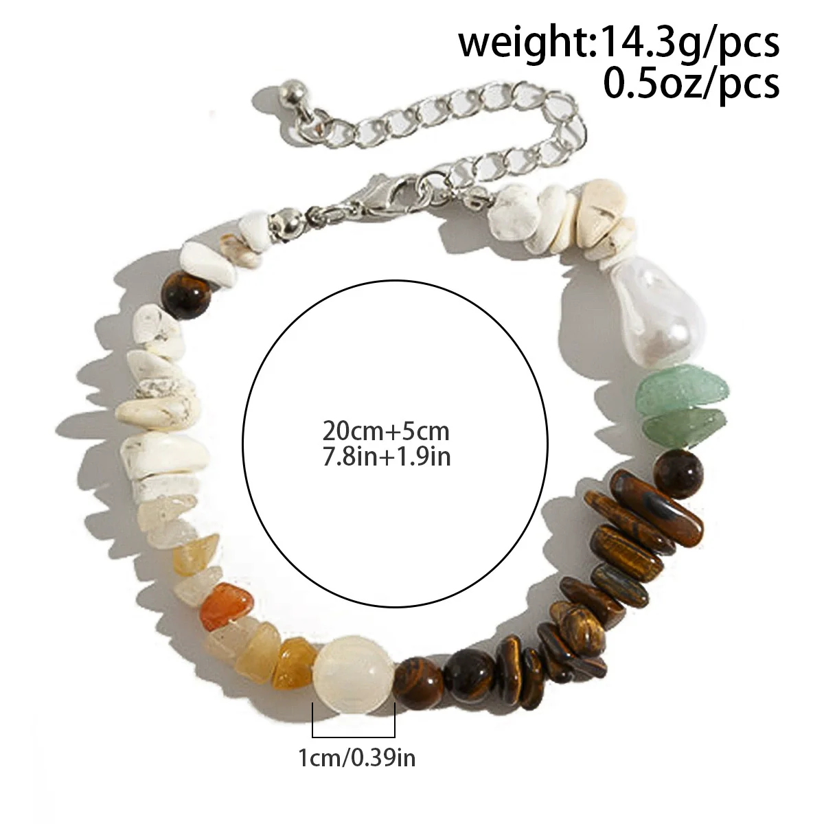 Men's Jewelry Handmade Imitation Pearl And Organic Glass Geometric Beaded Necklace And Bracelet - Image 7