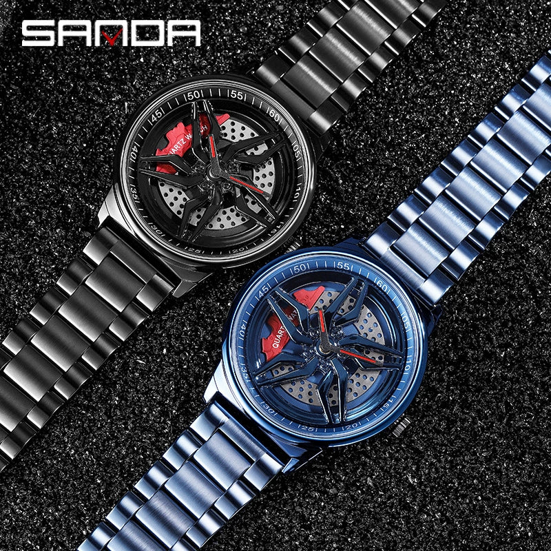 Men's Leisure Alloy Case Steel Band Round Dial Quartz Watch - Image 2
