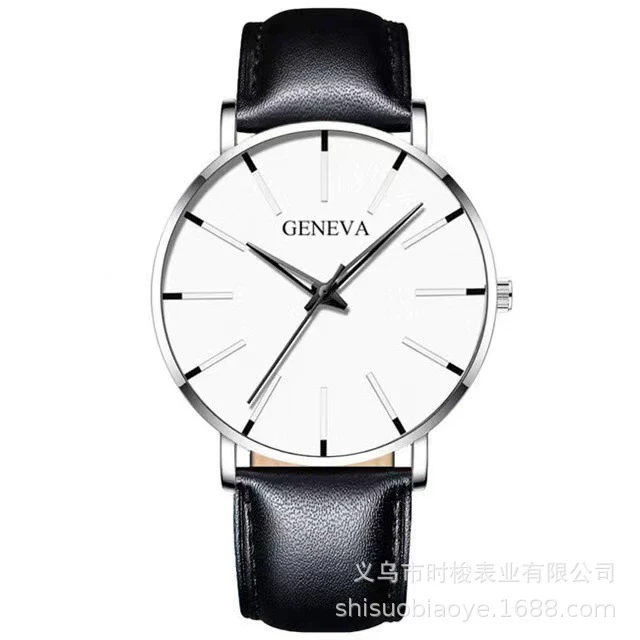 Men's Leisure Quartz Ultrathin Watch With Alloy Case Imitation Leather Strap And Stainless Steel Clasp Round Dial - Image 6