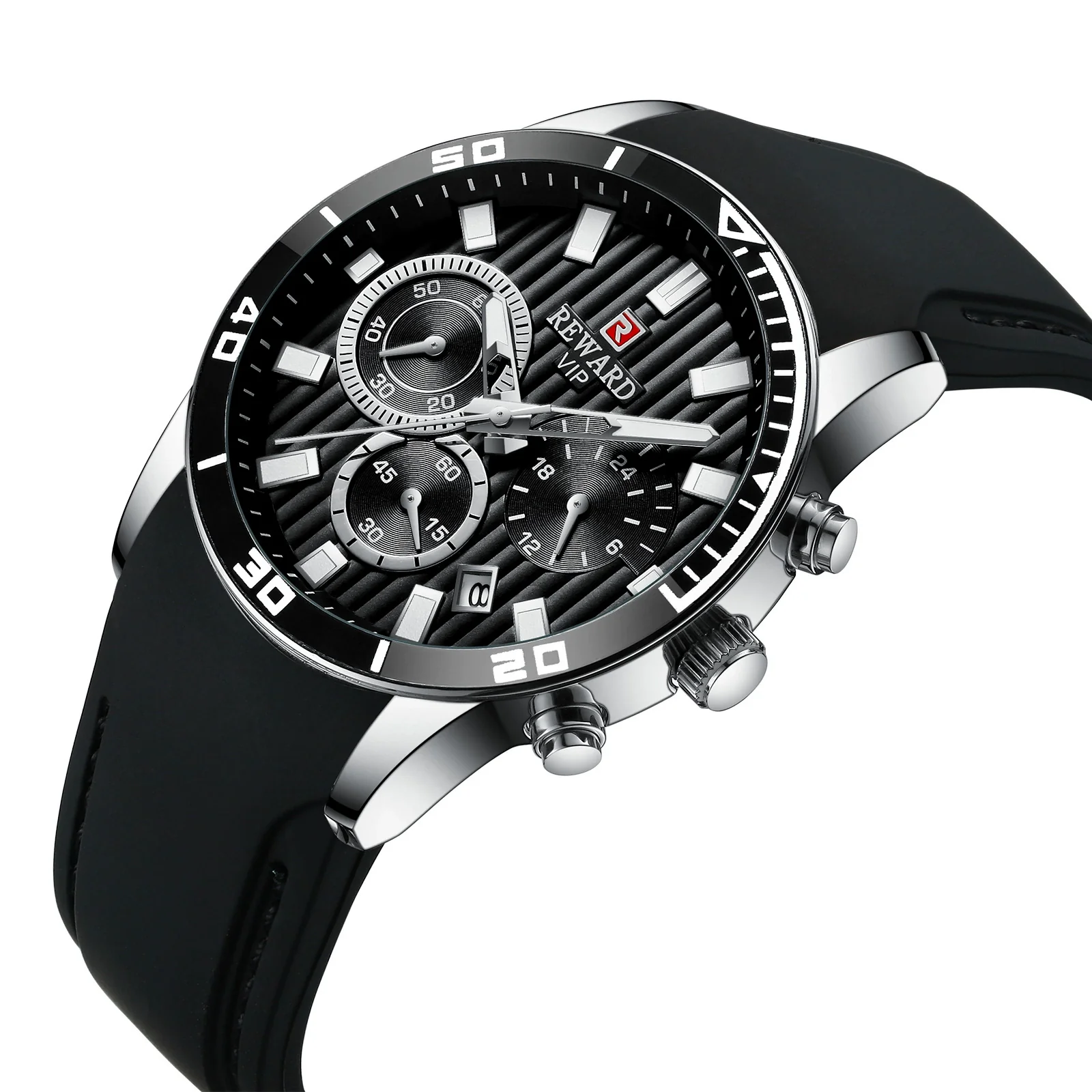 Men's Leisure Quartz Watch With Alloy Case Silicone Strap Round Dial And Spiral Crown - Image 5