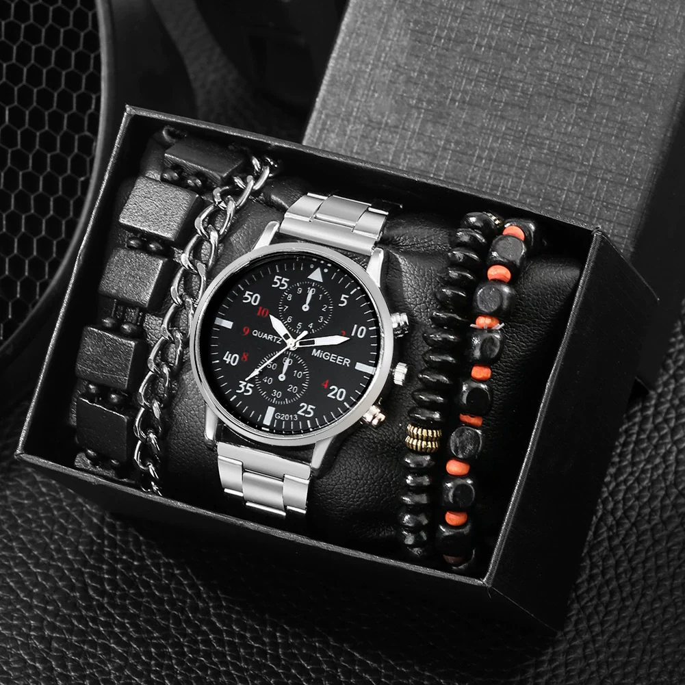 Men's Leisure Quartz Watch With Diecast Case Pu Strap And Round Dial - Image 3