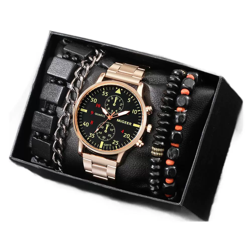 Men's Leisure Quartz Watch With Diecast Case Pu Strap And Round Dial - Image 5