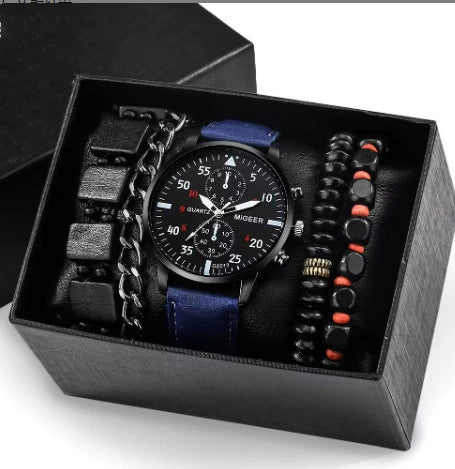 Men's Leisure Quartz Watch With Diecast Case Pu Strap And Round Dial - Image 7