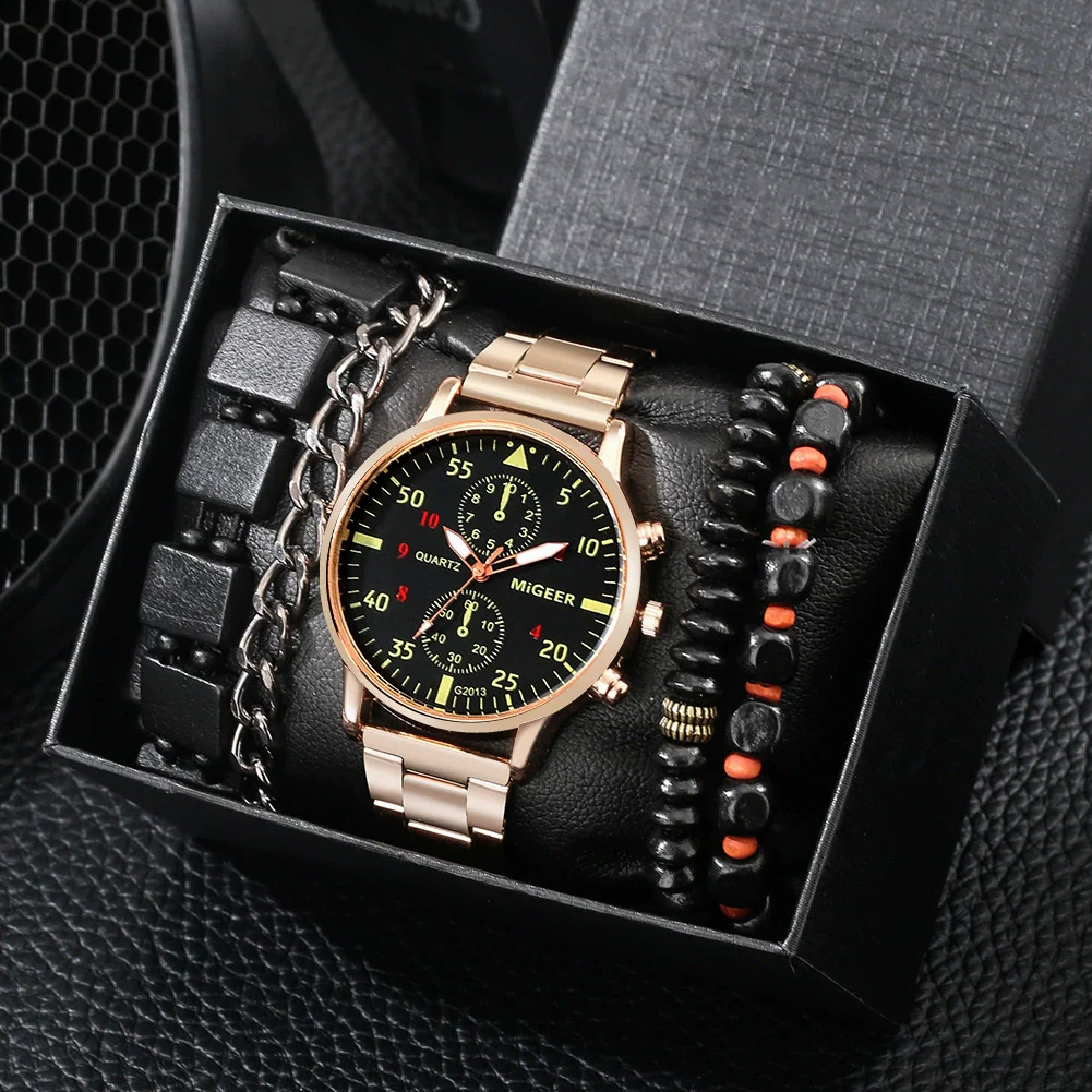 Men's Leisure Quartz Watch With Diecast Case Pu Strap And Round Dial - Image 8