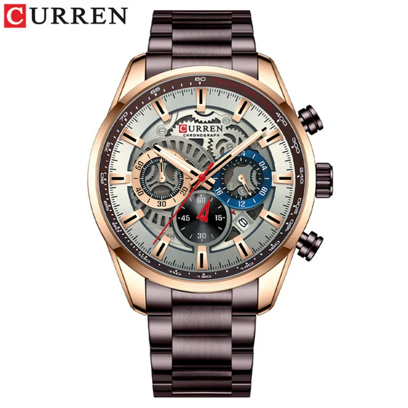 Men's Leisure Steel Band Quartz Multifunctional Luminous Round Dial Watch - Image 8