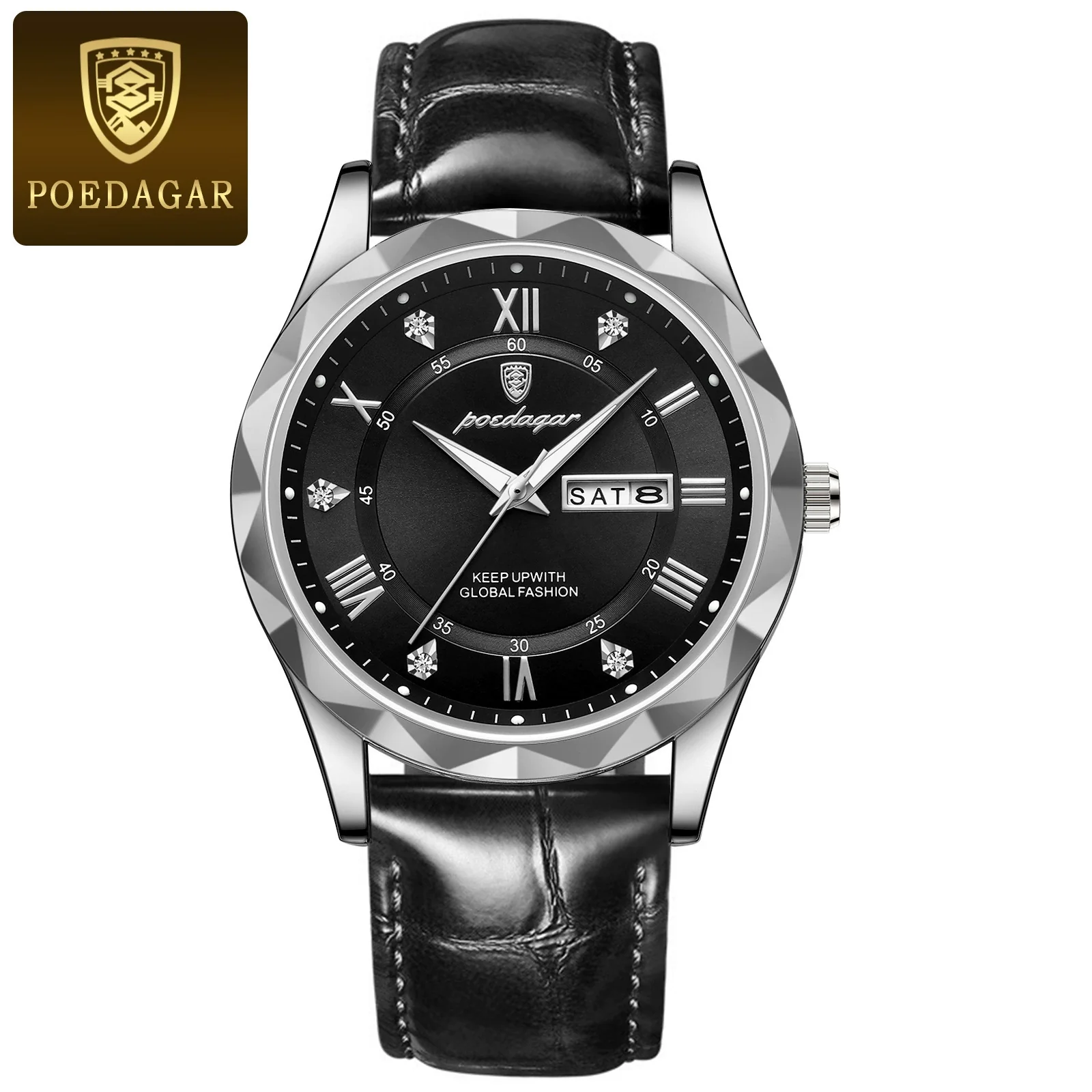 Men's Luxury Business Style Quartz Watch With Alloy Case Genuine Leather Strap And Stainless Steel Buckle Round Dial And Mineral Reinforced Glass Mirror - Image 8