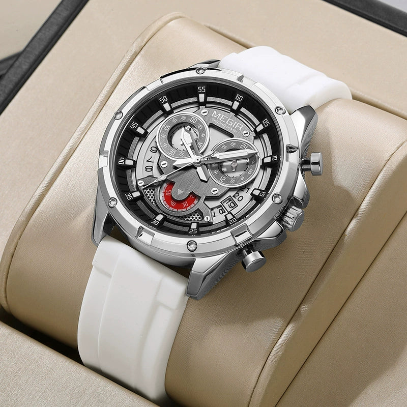 Men's Multifunction Luminous Calendar Watch Clown Style Alloy Case Silicone Strap - Image 2