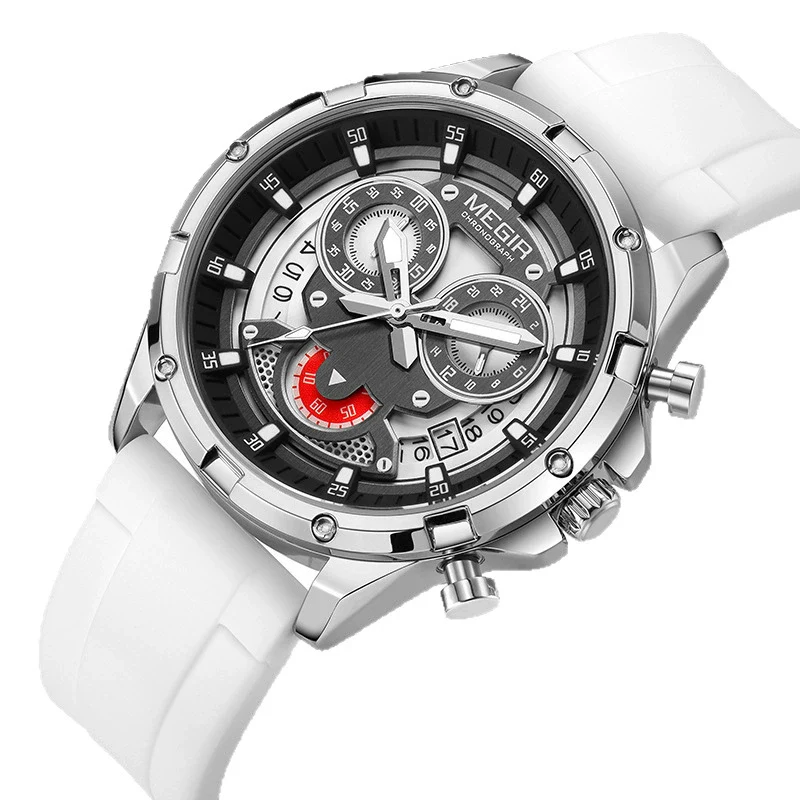 Men's Multifunction Luminous Calendar Watch Clown Style Alloy Case Silicone Strap - Image 4