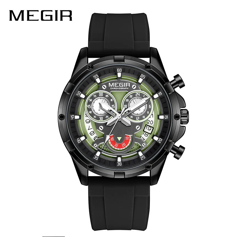 Men's Multifunction Luminous Calendar Watch Clown Style Alloy Case Silicone Strap - Image 8