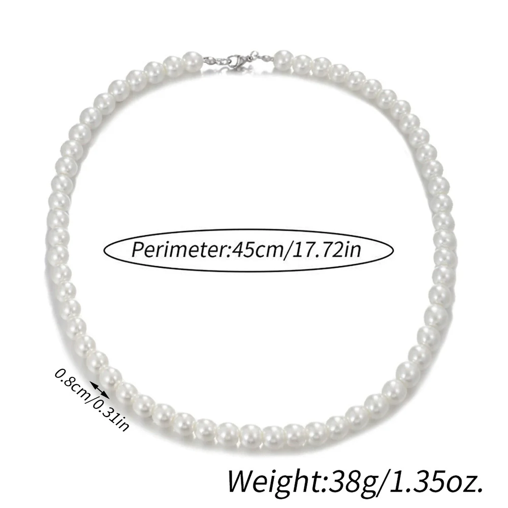 Men's Personality Geometric Handmade Pearl Alloy Necklace - Image 16