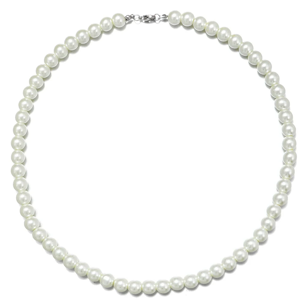Men's Personality Geometric Handmade Pearl Alloy Necklace - Image 5