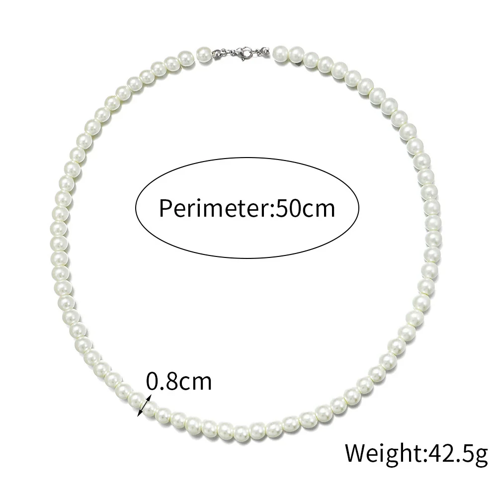 Men's Personality Geometric Handmade Pearl Alloy Necklace - Image 9