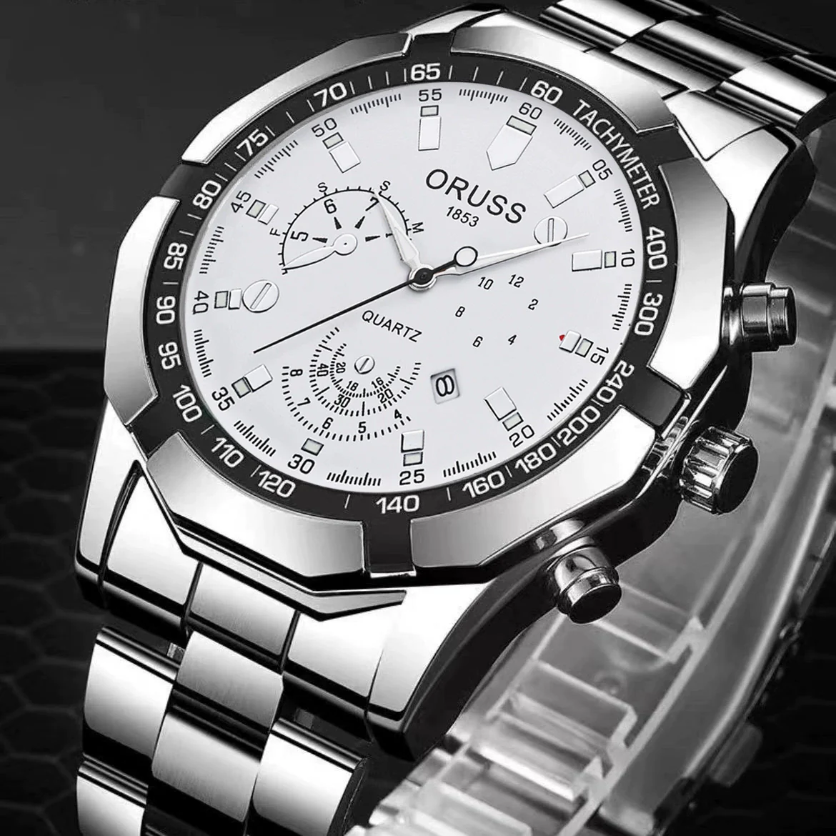 Men's Quartz Watch Alloy Case Round Dial Business Style Waterproof Luminous - Image 4