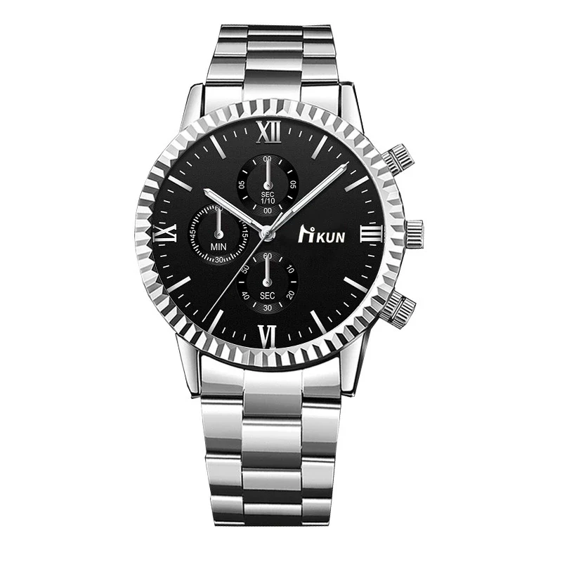 Men's Quartz Watch Alloy Case Stainless Steel Strap Round Dial Sporty Fashion Casual Bracelet Set - Image 5