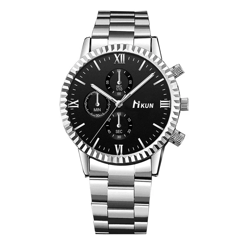 Men's Quartz Watch Alloy Case Stainless Steel Strap Round Dial Sporty Fashion Casual Bracelet Set - Image 7