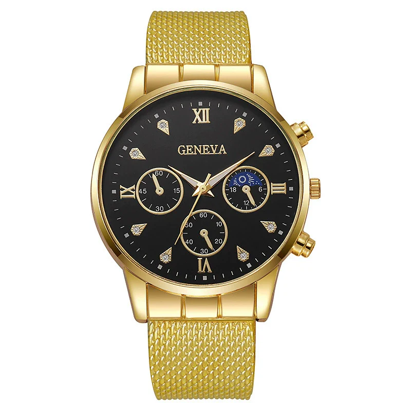 Men's Quartz Watch With Silicone Mesh Band Alloy Case Stainless Steel Strap And Buckle Round Dial Mineral Reinforced Glass Mirror Business Style Luminous - Image 7