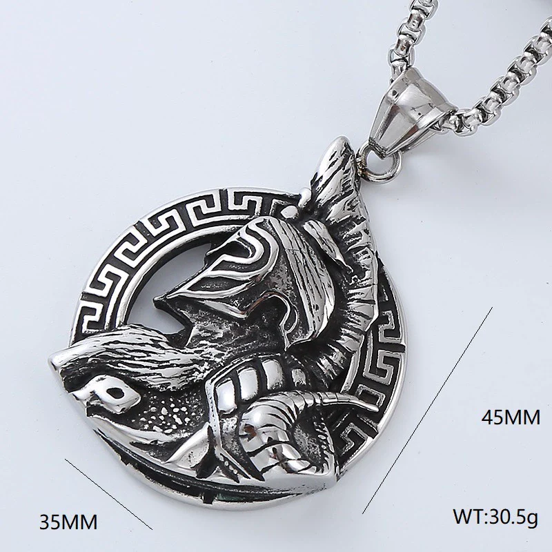 Men's Retro Punk Street Fashion Long Stainless Steel Necklace With Geometric Pattern And Polishing Treatment - Image 2