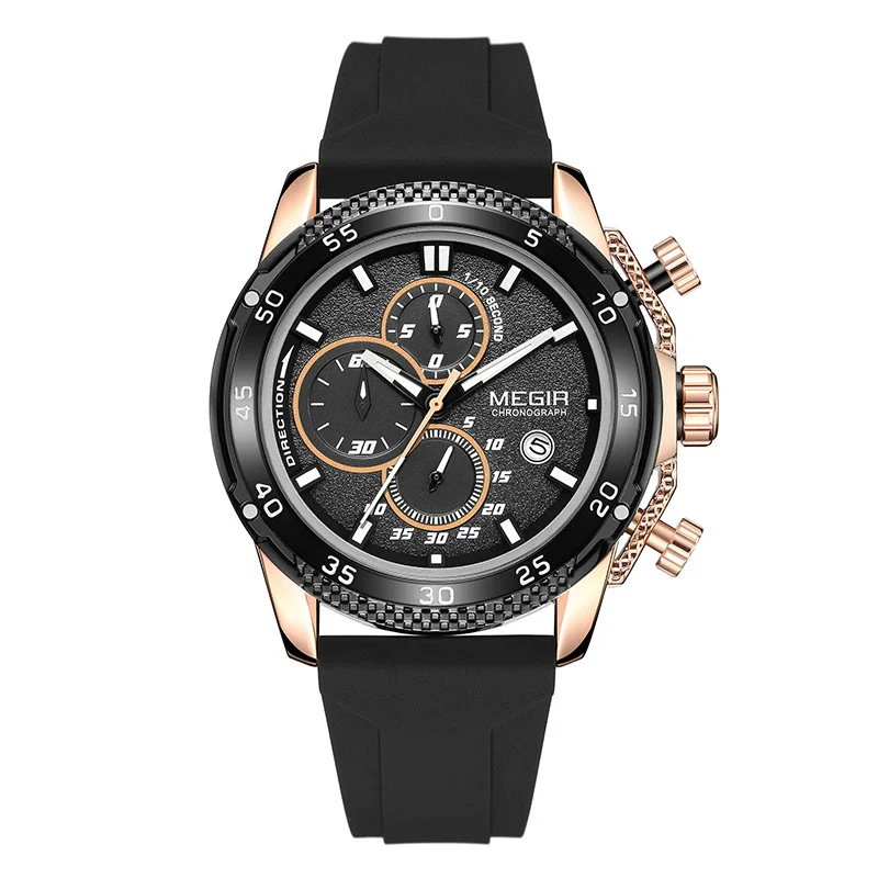 Men's Sports Alloy Case Silicone Strap Round Dial Waterproof Luminous Quartz Watch - Image 5