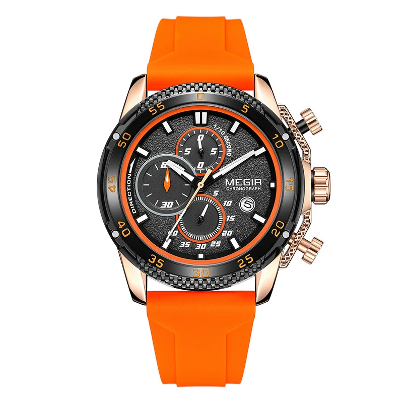 Men's Sports Alloy Case Silicone Strap Round Dial Waterproof Luminous Quartz Watch - Image 7