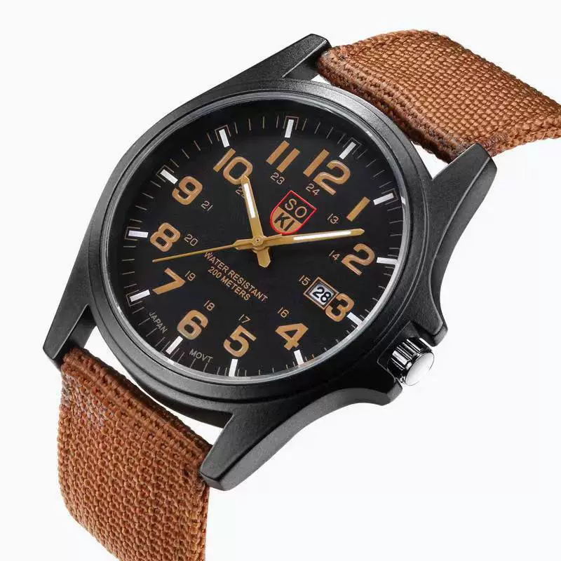 Men's Sports Alloy Casual Quartz Watch With Nylon Braided Belt And Round Dial - Image 3