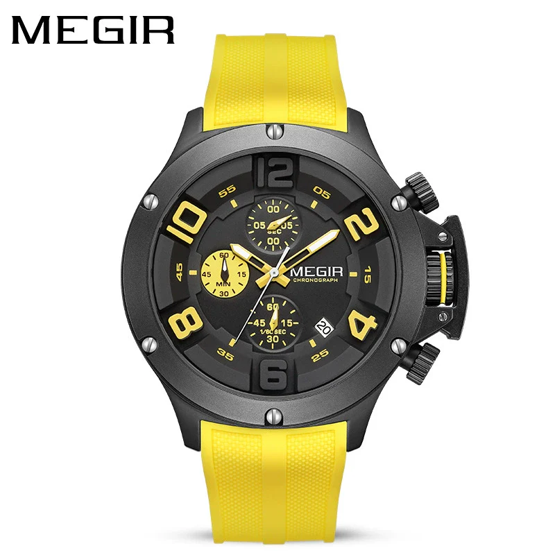 Men's Sports Quartz Watch Alloy Case Mineral Reinforced Glass Mirror Silicone Strap Stainless Steel Buckle Round Dial - Image 10