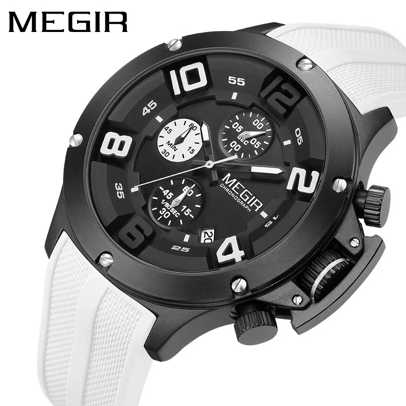 Men's Sports Quartz Watch Alloy Case Mineral Reinforced Glass Mirror Silicone Strap Stainless Steel Buckle Round Dial - Image 4