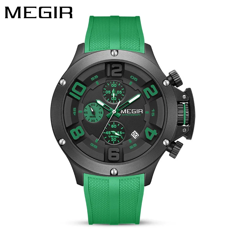 Men's Sports Quartz Watch Alloy Case Mineral Reinforced Glass Mirror Silicone Strap Stainless Steel Buckle Round Dial - Image 8
