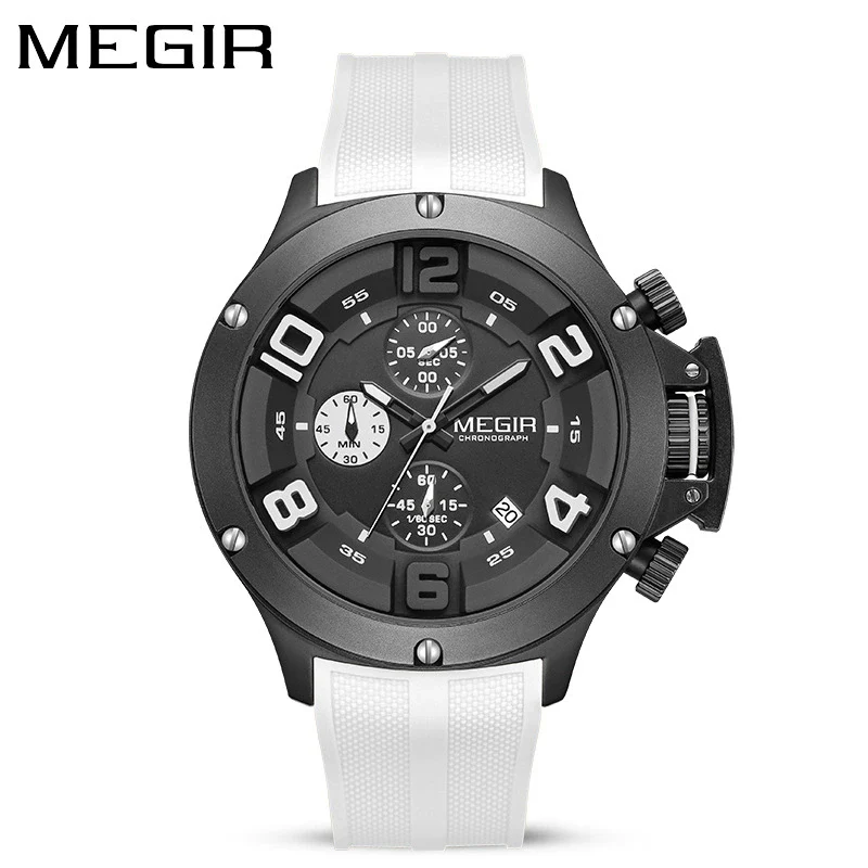 Men's Sports Quartz Watch Alloy Case Mineral Reinforced Glass Mirror Silicone Strap Stainless Steel Buckle Round Dial - Image 9