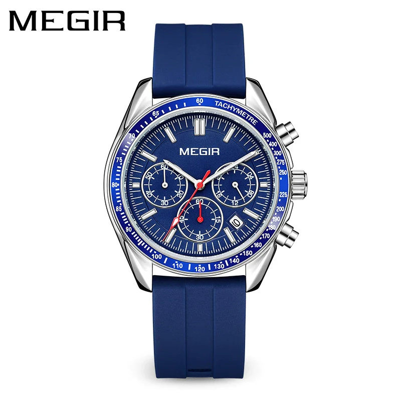 Men's Sports Watch Alloy Case Silicone Strap Mineral Reinforced Glass Mirror Round Dial Waterproof - Image 2