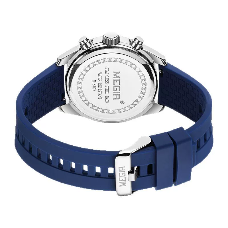 Men's Sports Watch Alloy Case Silicone Strap Mineral Reinforced Glass Mirror Round Dial Waterproof - Image 5
