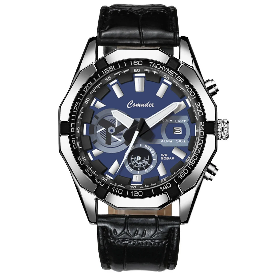 Men's Sports Watch Alloy Stainless Steel Round Dial Waterproof Luminous Onion Crown - Image 8