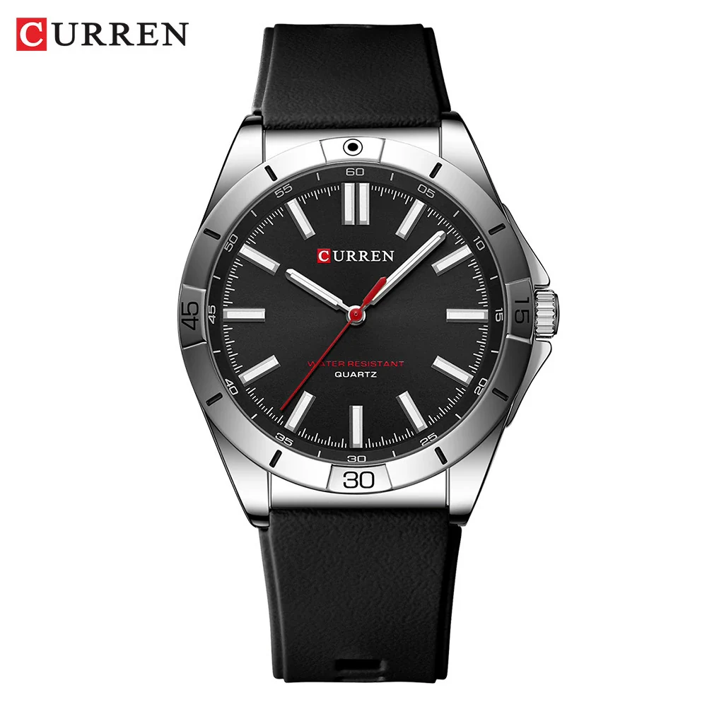 Men's Sports Watch Metal Case Silicone Strap Stainless Steel Buckle Round Dial Quartz Glass Mirror - Image 7