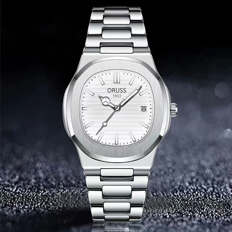 Men's Stainless Steel Band Quartz Watch With Round Dial And Waterproof Feature - Image 2