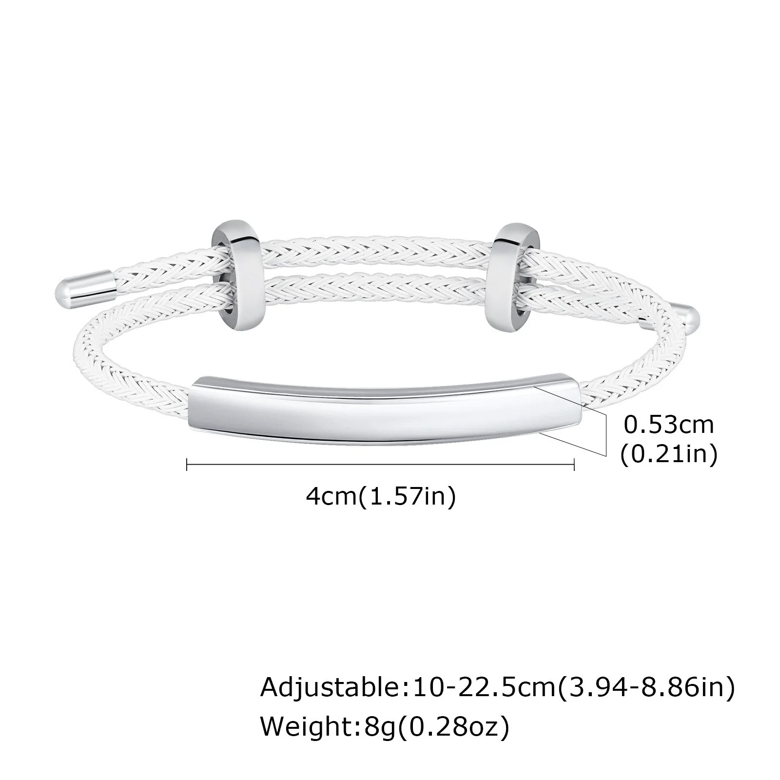 Men's Stainless Steel Black Wire Rope Adjustable Bracelet - Image 7