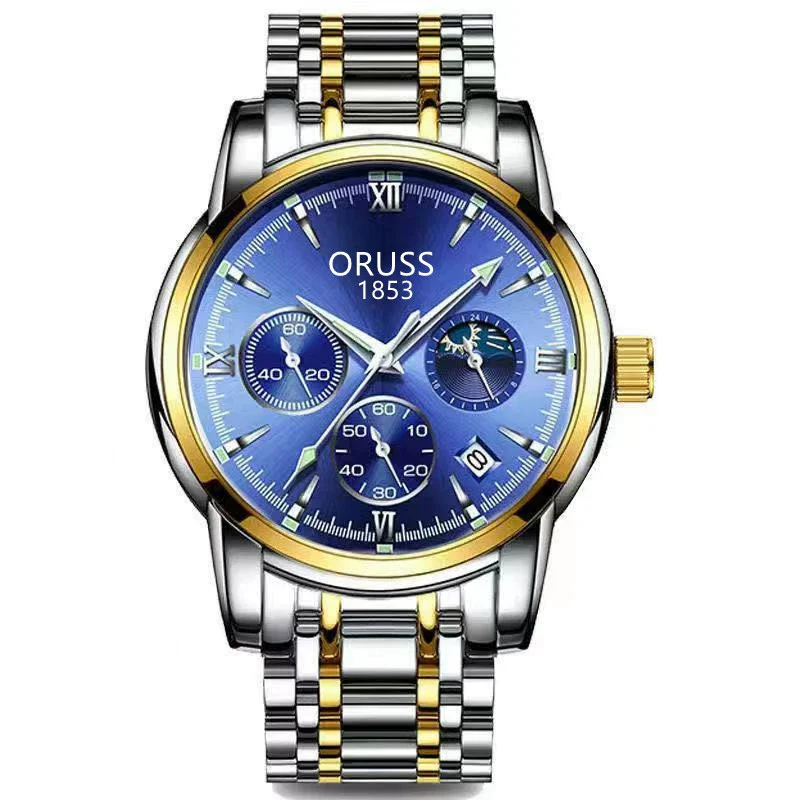 Men's Stainless Steel Business Style Rectangle Dial Automatic Movement Waterproof Luminous Watch - Image 7