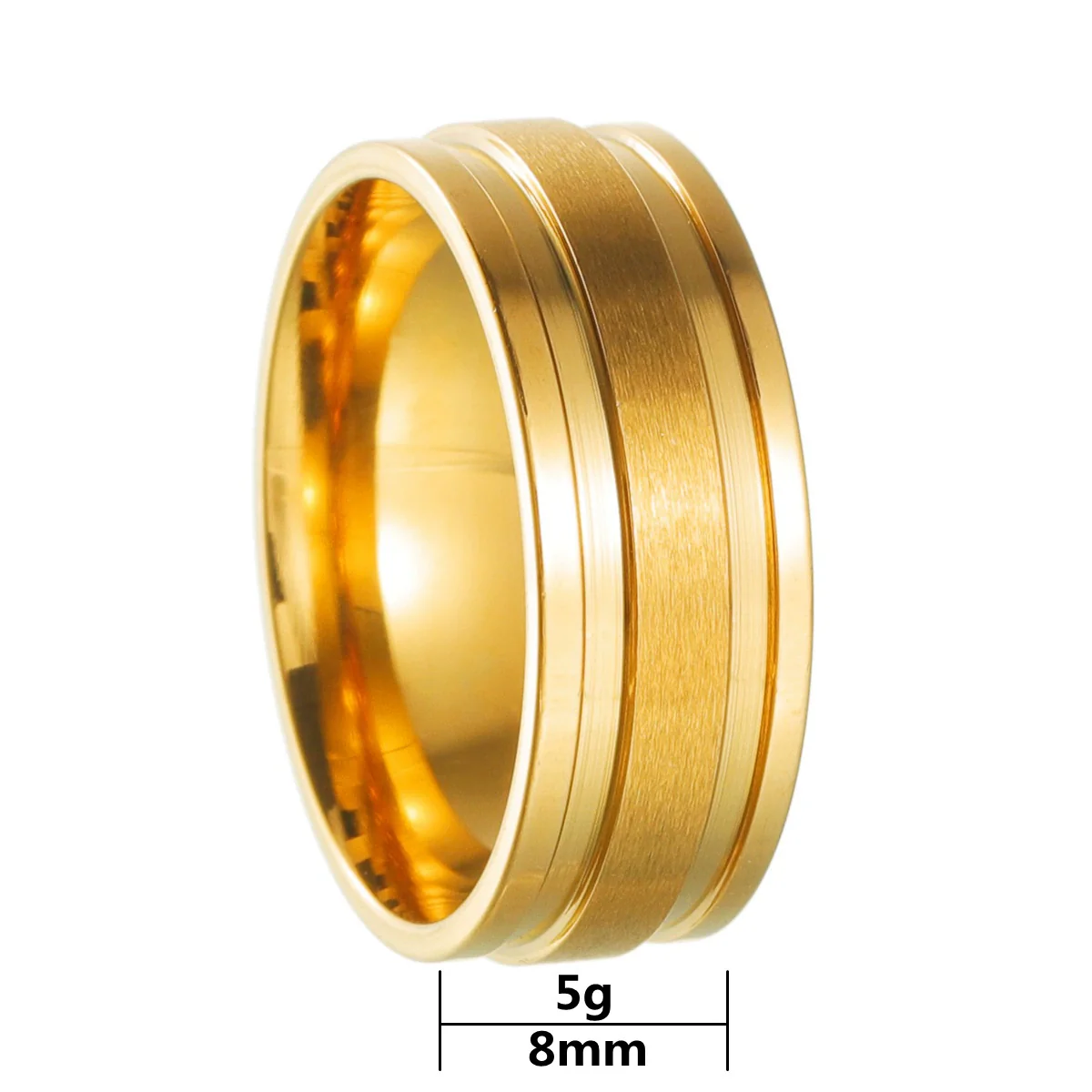 Men's Stainless Steel Geometric Ring Electroplated Nonfading Jewelry - Image 5