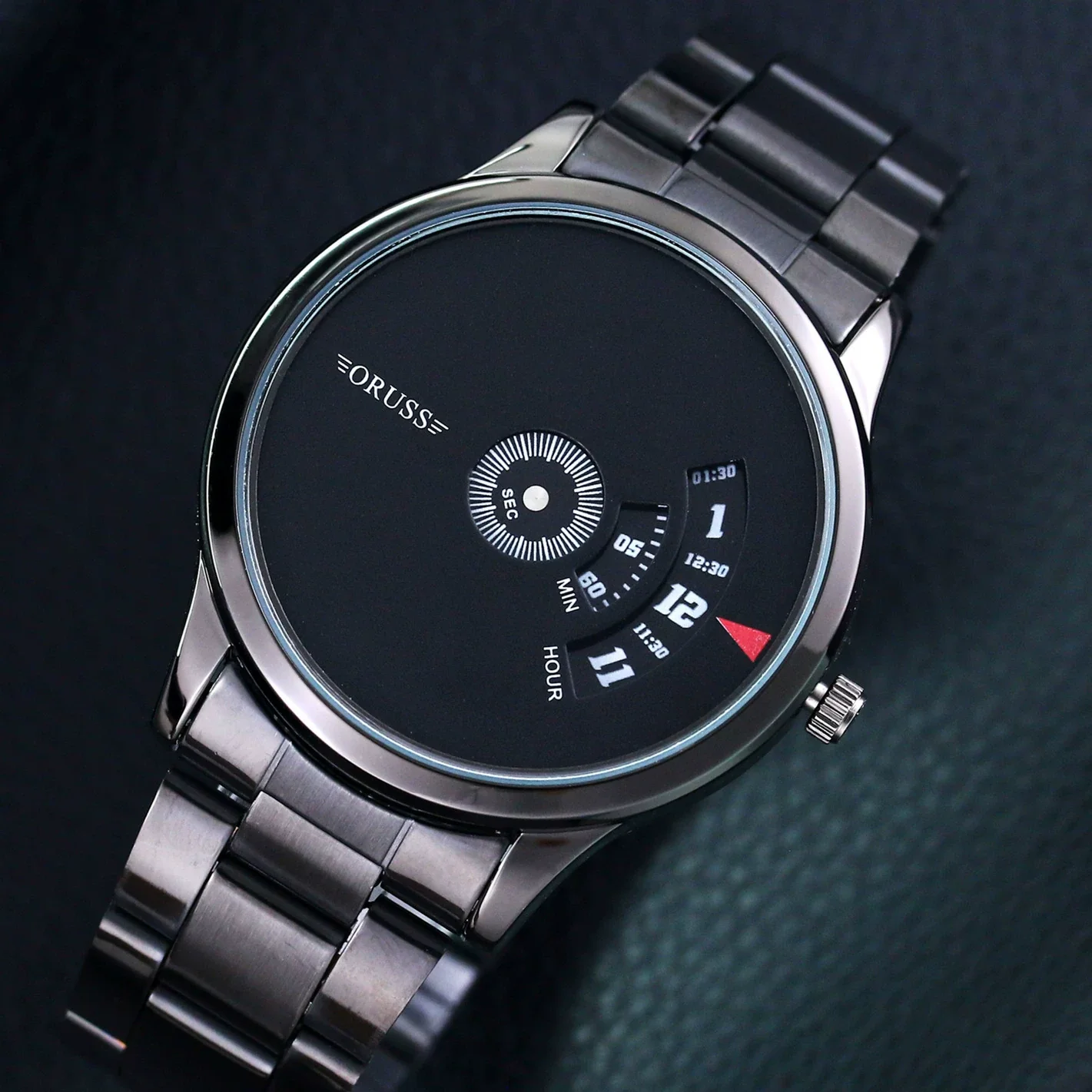 Men's Stainless Steel Mesh Belt Automatic Movement Round Dial Waterproof Leisure Watch - Image 3