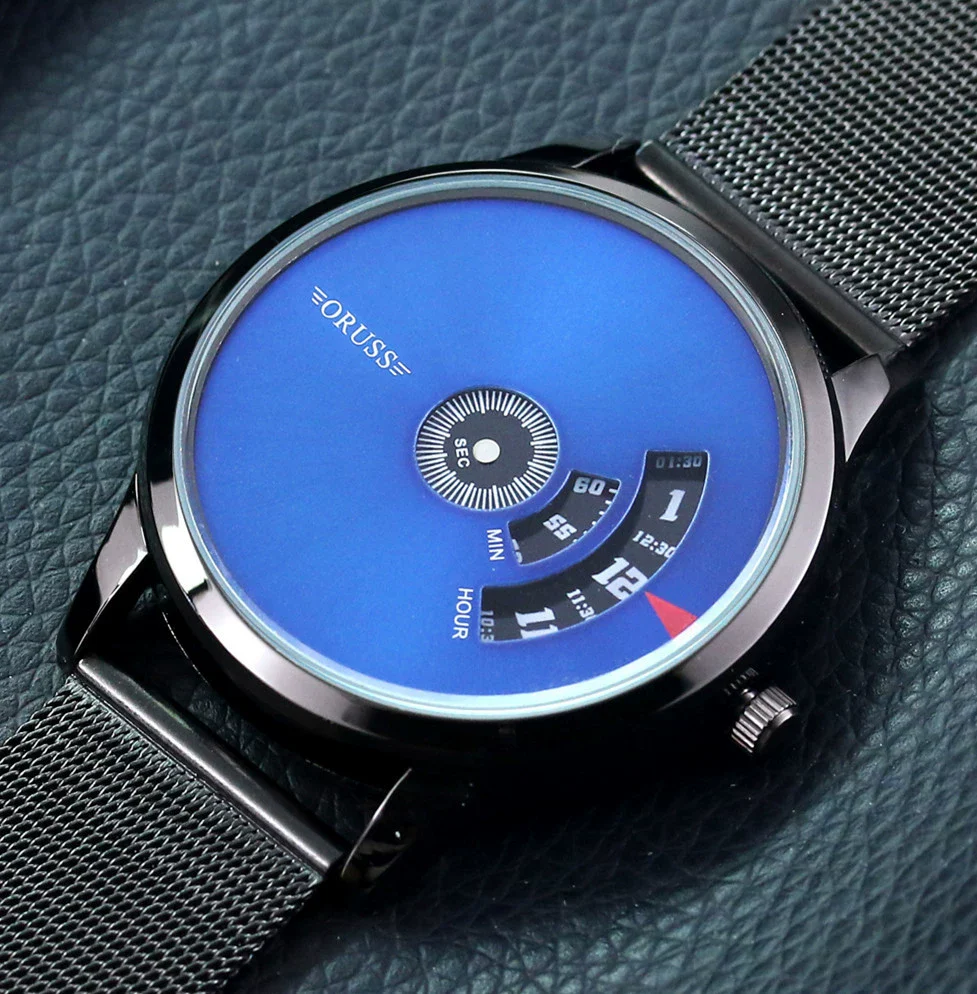 Men's Stainless Steel Mesh Belt Automatic Movement Round Dial Waterproof Leisure Watch - Image 4
