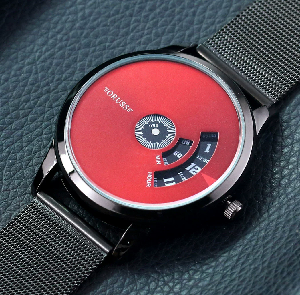 Men's Stainless Steel Mesh Belt Automatic Movement Round Dial Waterproof Leisure Watch - Image 7