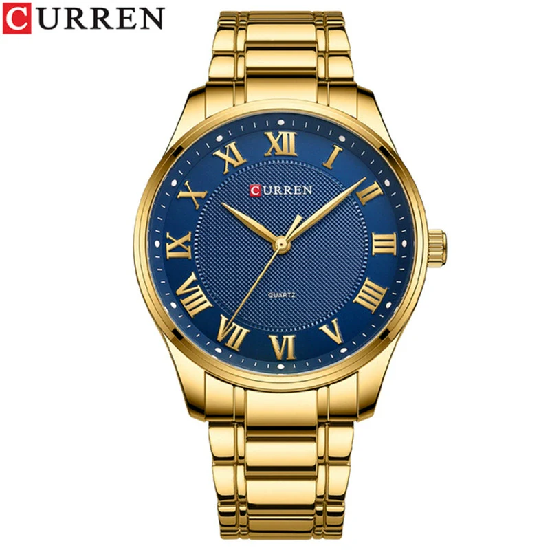 Men's Stainless Steel Quartz Watch Striped Casual Waterproof Single Folding Buckle - Image 7