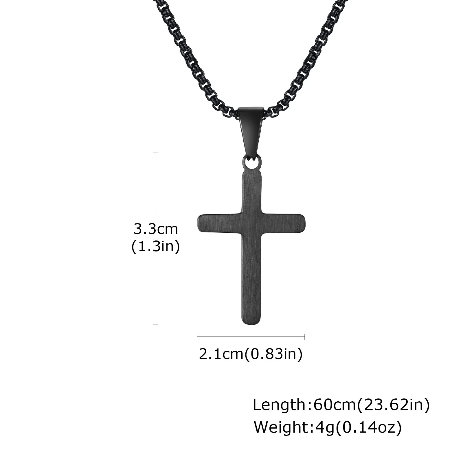 Men's Stainless Steel Sand Face Cross Pendant Necklace Electroplated - Image 7